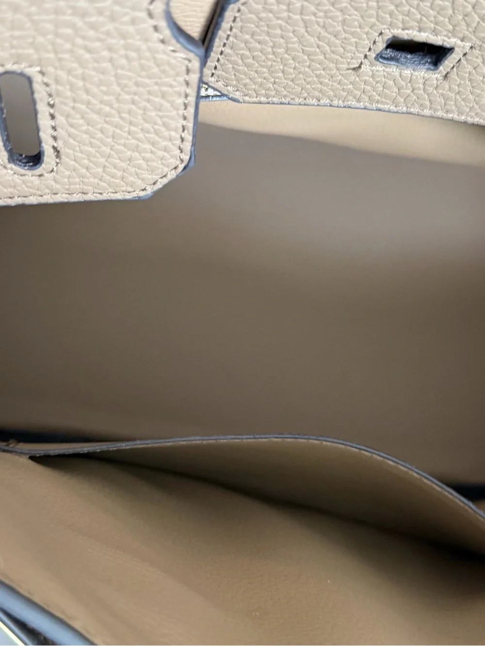 Structured Taupe Satchel with Gold Hardware and Scarf Accent
